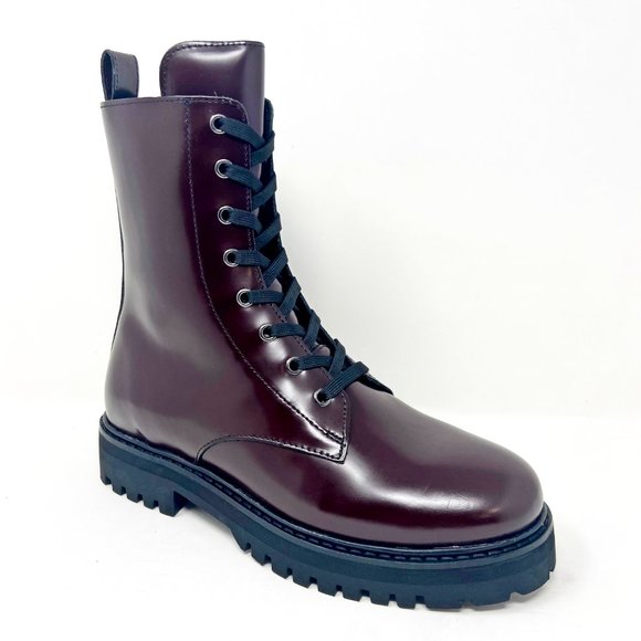 Women's Burgundy Combat Boots - Never worn - Picture 2 of 11